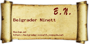Belgrader Ninett névjegykártya